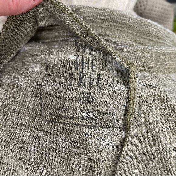 Free People Distressed Army/Moss Green Burn Out Style Top - Picture 12 of 12